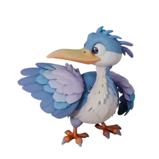 Cartoon Reiher 3D Modell - Stilisierte Asset für Animation | Lizenzfrei