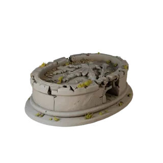 Printable Ruined Oval Base STL Asset Pack | Resin Print