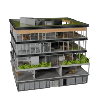 Low Poly Coworking Office Building 3D Model for Games & VR
