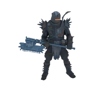 Post-Apocalyptic Warrior with Chain Axe 3D Model