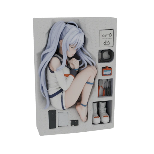 Sleeping Girl with Accessories 3D Model
