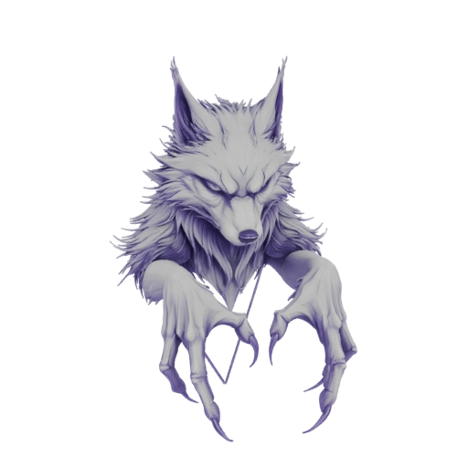 Fierce Werewolf with Claws 3D Model
