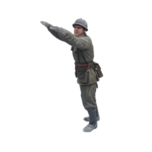WWII Soldier Saluting 3D Model