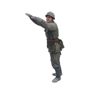 WWII Soldier Saluting 3D Model