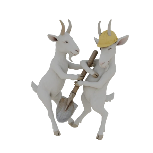 Goats with Shovel 3D Model
