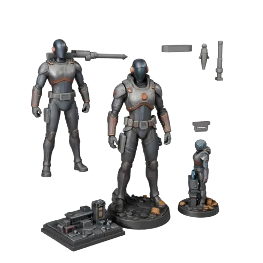 Space Toy Photo Set collectible 3D model preview showing layered parts, studio close-up view, depth and display scale