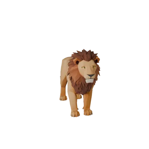 Low Poly African Lion 3D Model - Unity Game Asset with FBX