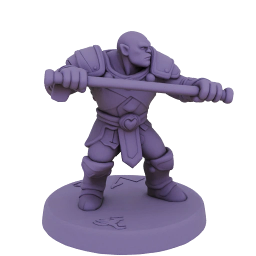 Miniatura STL de Guerrero Orco de Fantasía - Apuntando
