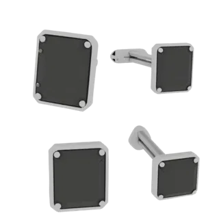 Gem Set Cufflink 3D Asset for Print Hobby Builders