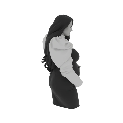 Pregnant Woman in Elegant Dress 3D Model