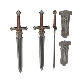 Ornate Sword Prop 3D Asset for Casual Game Engines