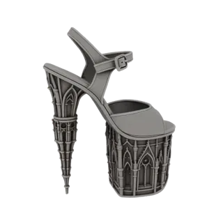 Gothic Cathedral Platform Sandal 3D Model