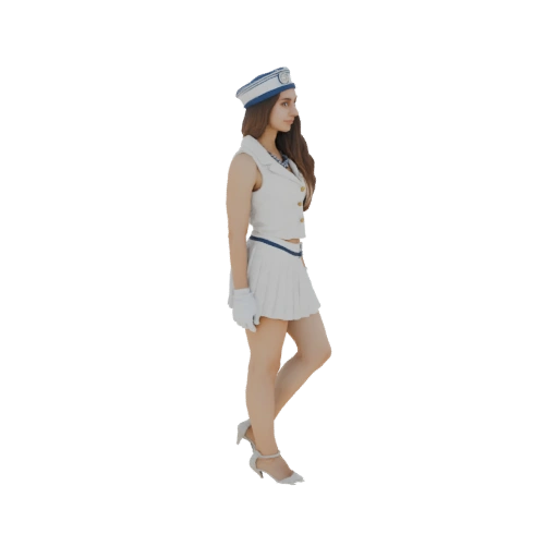 Sailor Girl with Pleated Skirt 3D Model
