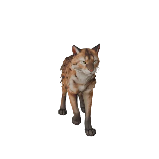 Luchs 3D-Modell, Seitenansicht Wildtier-Rendering, für Blender vorbereitetes Tier-Asset mit Schnurrhaarkissen, Schultergleite