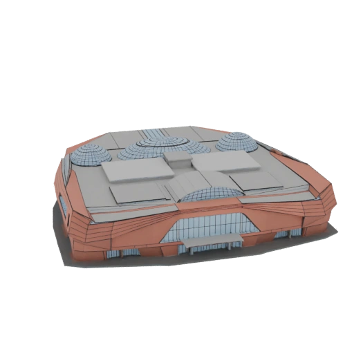 Modern Shopping Mall with Domes