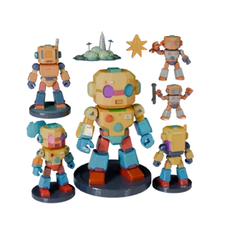 Stylized Space Toy Photo Set | Game Engine PBR Asset Pack