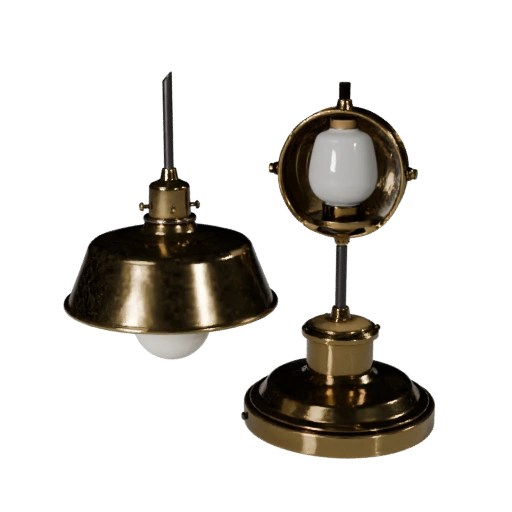 Messing Pendelleuchte 3D-Asset für Online-Shop-Seiten