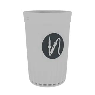 White Soldering Iron Holder Cup with Emblem