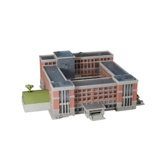 High Poly University Building 3D Model for Archviz