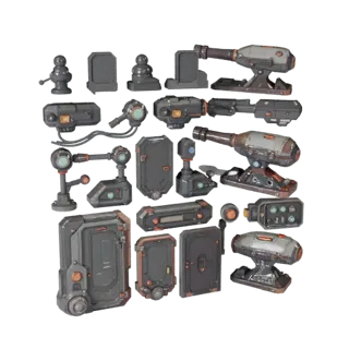 Stylized Sci Fi Control Lever 3D Casual Game Asset