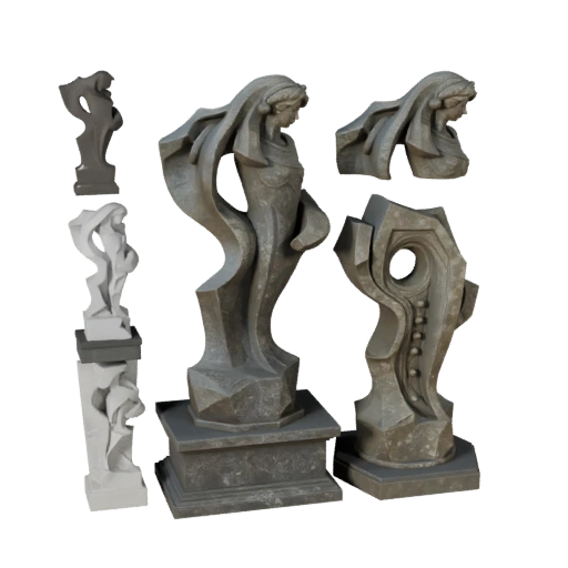 Realistische Garten-Abstrakt-Skulptur | Scene Drop-In Pack