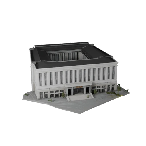 Edificio de Museo de Alto Poligonaje 3D para Visualización Arquitectónica
