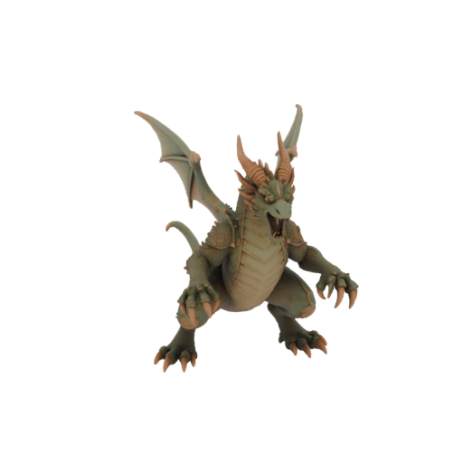 Miniatura STL de Guerrero Dragón Salvaje de Fantasía