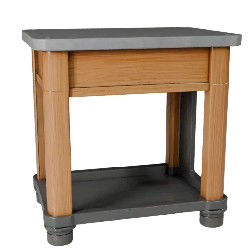 Minimal Side Table 3D model, living room, three-quarter front view, Unity viewport, wood grain detail.
