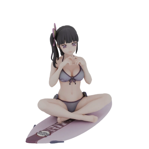 Anime Girl in Bikini on Surfboard Figurine