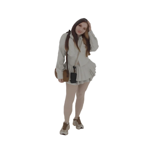 Fashionable Woman in Light Outfit