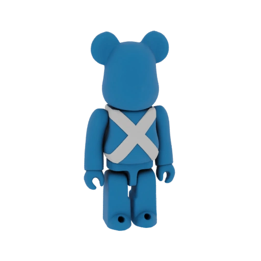 Blue Bearbrick with White Cross