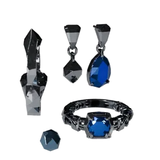 Low Poly Luxury Ring And Pendant Set 3D Game Asset