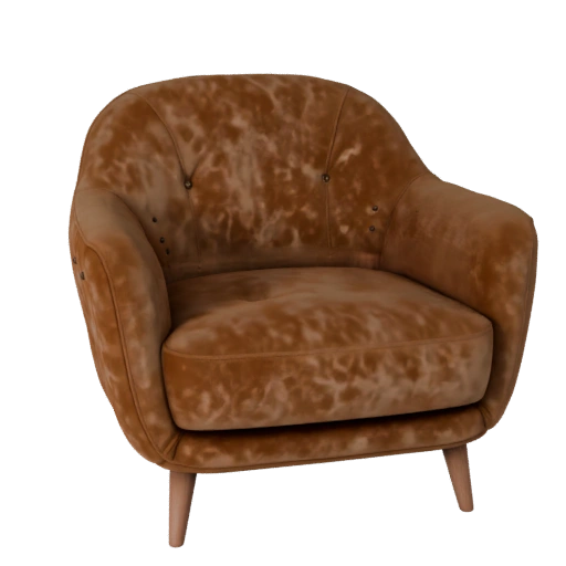 Velvet Lounge Chair 3D Kit Asset for Studio Builds
