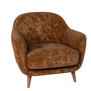 Velvet Lounge Chair 3D Kit Asset for Studio Builds