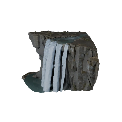Scène de cascade et de falaise, actif 3D Unreal pour niveaux de jeu