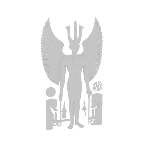 Egyptian Winged Deity with Scepters