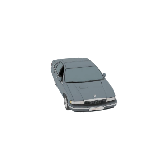 1990s Dark Gray Sedan 3D Model