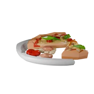 Low Poly Pizza 3D Asset for Engine Levels in Games