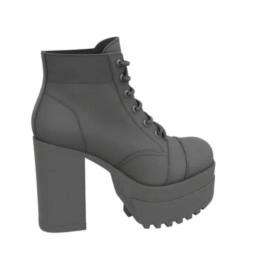 Platform Shoes Printable 3D model, isometric STL render, showing leather, footwear silhouette.