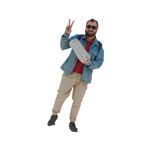 Man with Sunglasses and Bag