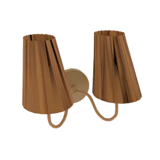Double Pleated Cone Sconce Lamp 3D Model