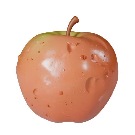 Fresh Apple 3D model, three-quarter front view, AR viewer studio render, showing skin pores, recognizable fruit forms.