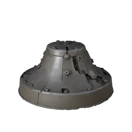 Industrial Round Base high poly 3D model preview showing rim shape, studio close-up view, height and ground texture