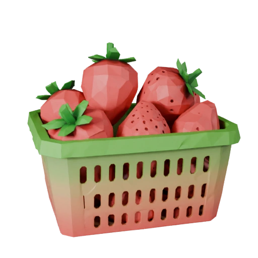 Assortiment de fraises mûres 3D pour niveaux temps réel