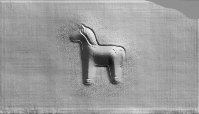 3D model of horse bas-relief in antique style, front view