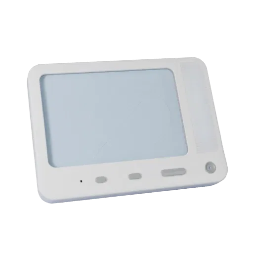Minimal Smart Thermostat High Poly 3D model, close-up studio render, showing white plastic, compact device geometry.