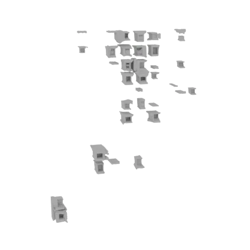 Modelo 3D de padrão abstrato em relevo de elementos cúbicos, mostrando textura complexa e profundidade.