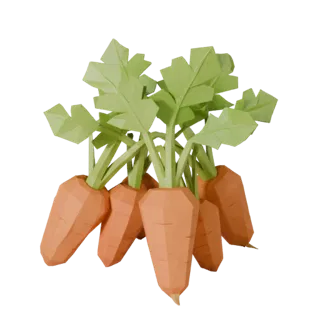 Chopped Carrot Bunch 3D Realtime Asset for Engines