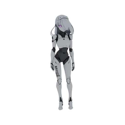 Anime Robot Girl 3D Model