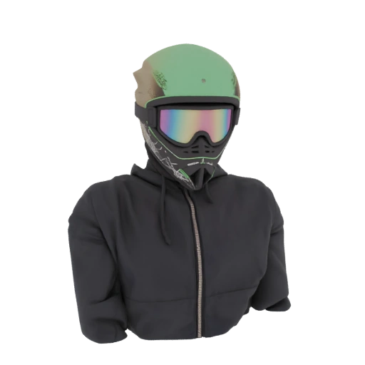 Futuristic Rider Helmet and Hoodie 3D Model
